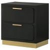 Modern Luxury 2-drawer Bedroom Nightstand Black Gold Finish Bedroom Wooden Furniture - 4 of 4