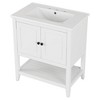 NicBex Modern Bathroom Cabinet with Ceramic Sink,Bathroom Storage Cabinet with Open Shelves,Solid Wood Bathroom Vanity with Door - 2 of 4