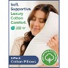 Down Alternative Bed Pillows – 100% Cotton Cover, Soft Hotel Quality Pillows for Side, Back & Stomach Sleepers - CGK Linens - 2 of 4