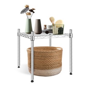 FONTOI Storage Racks, 1-Tier Shelving Unit with Adjustable Wire Shelf, Wire Stackable Storage for Entrance Garage Kitchen, Sliver, 13.8"*14.6"*15" - 1 of 4
