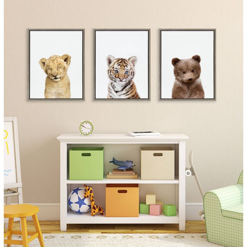 3pc Sylvie Lions and Tigers and Bears Framed Wall Canvases by Amy Peterson Gray - Kate &#38; Laurel All Things Decor, 6 of 7