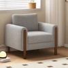 Oversized Accent Chair, Upholstered Living Room Chairs Single Sofa Chair with Walnut Legs, Curved handrail, Green - 2 of 4