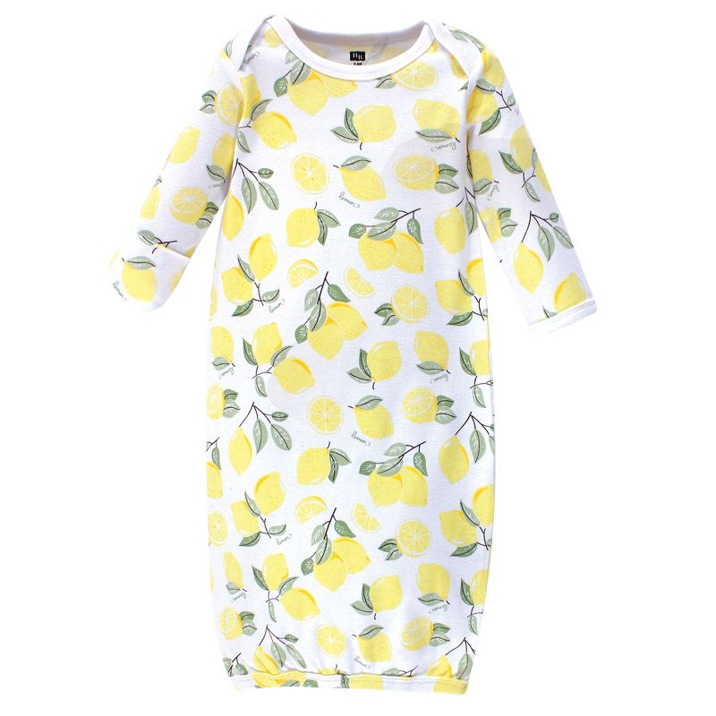 Hudson Baby Infant Girl Cotton Long-Sleeve Gowns 3pk, Lemon, 0-6 Months, 4 of 6