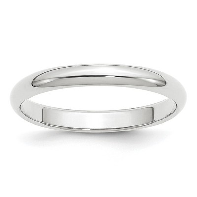 Black Bow Jewelry 2mm to 6mm Platinum Polished Half Round Standard Fit Band