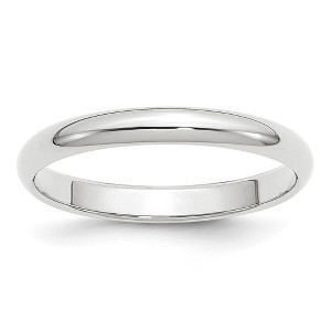 Black Bow Jewelry 2mm to 6mm Platinum Polished Half Round Standard Fit Band - 1 of 4