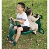 PLAYBERG Outdoor Swingset Plastic Double Glider Playground Patio 2 Person Kids Fun Swing, Green - 2 of 4