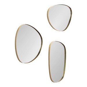 Kate & Laurel All Things Decor (Set of 3) Rollo Metal Mirrors Gold - 1 of 4