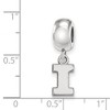 Black Bow Jewelry Sterling Silver Illinois Fighting Illini NCAA Bead Charm - 3 of 4