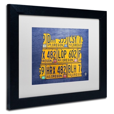 Trademark Fine Art -Design Turnpike 'Oregon License Plate Map' Matted Framed Art