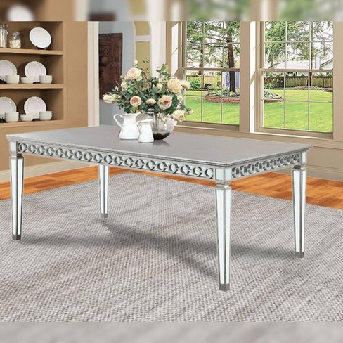 Acme mirrored dining deals table