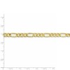 Black Bow Jewelry Men's 6.6mm 10k Yellow Gold Hollow Figaro Chain Necklace - 4 of 4
