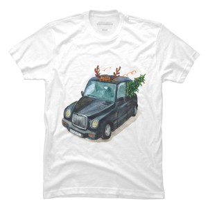 Men's Design By Humans Christmas Cab By ValerieShephard T-Shirt - 1 of 4