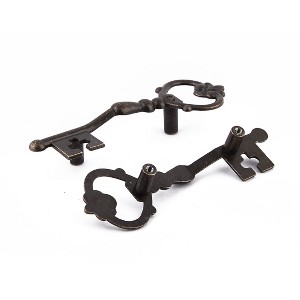 Unique Bargains Kitchen Drawer Door Vintage Style Key Shaped Cabinet Pulls 4.7"x 1.6" x 0.8"(L*W*H) Bronze Tone 4 Pcs - 1 of 3