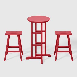 WestinTrends Malibu All Weather Hdpe Outdoor Patio Bar Height Bistro Set (3-piece) - 1 of 4