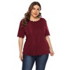 Coolmee Women Summer Plus Size Tops for Womens Short Sleeve Casual T Shirts Loose Fit Tunic Blouse - 2 of 4