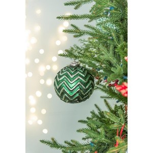 NAYSAYE Party Decoration and Accessories Glass Christmas Ball Ornaments Set of 8 for Holiday Party Decorations, Green, 4.8"*5.6"*0.4" - 1 of 4