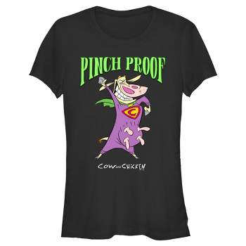 Junior's Women Cow and Chicken St. Patrick’s Day Pinch Proof T-Shirt