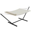 2-Person Hammock with Iron Stand - 475Lb Capacity, Portable, Polyester Net & Cotton Cushion for Garden & Camping - 3 of 4