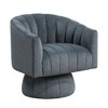 Velvet Upholstered Swivel Barrel Chair with Plush Cushion and Modern Living Room Design for Living Room - 2 of 4