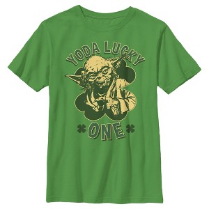 Boy's Star Wars St. Patrick's Day Yoda Lucky One T-Shirt - 1 of 4