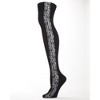 Memoi Women's Sultry Lace Inset Opaque Nylon Tights Black S-M - 4 of 4