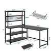 Resenkos Computer Desk, Gaming Desk,55" Reversible L-Shaped Desk with Wireless Charging & Shelves,Gray - 2 of 4