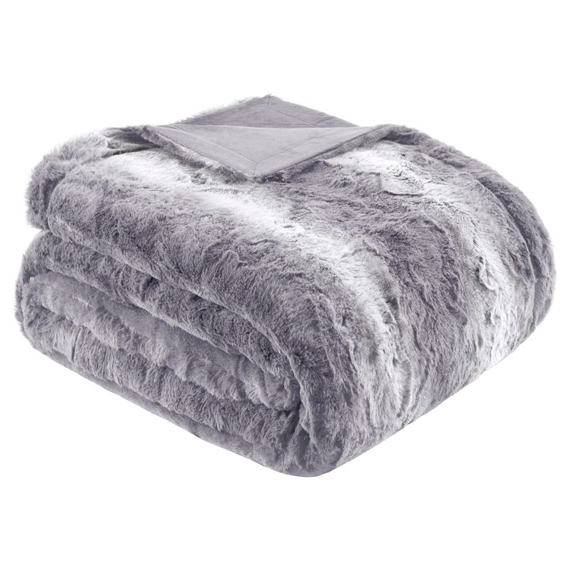 Marselle Faux Fur Oversized Bed Throw Blanket, 1 of 6