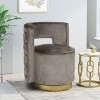 NicBex Velvet Swivel Barrel Accent Chair,Upholstered Swivel Living Room Chair with Open Button-Tufted Backrest,Accent Chairs for Living Room - 2 of 4