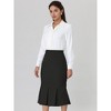 Hobemty Women's Elegant Below Knee Length Fishtail Skirt with Belt - 3 of 4