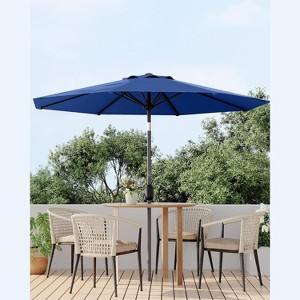 7.5FT Outdoor Patio Umbrella with Push Button Tilt & Crank, Market Umbrella, 6 Sturdy Ribs UV Protection for Garden Backyard Pool Deck - 1 of 4