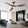 TALOYA 52 inch Matte Black Integrated LED Indoor Flush Mount Ceiling Fan with Light and Remote (3-Blade),Woodgrain Blades - 4 of 4