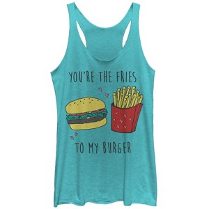 Women's CHIN UP Fries to My Burger Racerback Tank Top - 1 of 3