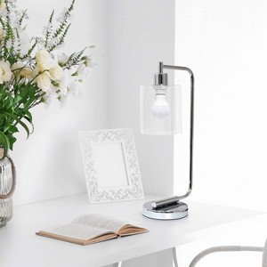 Modern Iron Desk Lamp with Glass Shade - Lalia Home - 1 of 4
