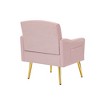 Velvet Armchair with Gold Metal Legs, Tufted Back & Seat, Foam Cushioned Accent Chair for Living Room, Bedroom - 2 of 4