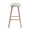 26" Fabric Contemporary Fixed-Height Counter Stool with Contoured Seat and Tapered Wood Legs for Kitchen or Dining Room (Set of 2) - 3 of 4