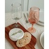 Slickblue Handcrafted Wine Glasses, 15oz Capacity, Set of 2 – Blush with Pebbled Glass Texture - 3 of 4