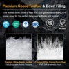Itopfox White Goose Feather Pillows Queen Size Set of 2 Hotel Down Bed Pillows for Sleeping, Soft Cotton Cover, Medium Firm, Breathable Fluffy Pillow - 3 of 4