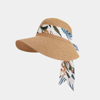 Women's Straw Wide Brim Flat Back Hat - Cupshe