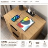 Brafabhome Fluted Nightstands with 20W Fast Charging Station, Modern Bedside Tables with Storage Drawers & Open Shelf, Accent End Tables Set of 2 - 4 of 4