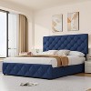 Bed Frame with 4 Storage Drawers and Headboard, Linen Upholstered Platform Bed Frame with Wooden Slats Support - 4 of 4