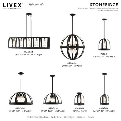 Stoneridge Textured Black 6-Light Sputnik Pendant Chandelier