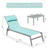GlasFlength Patio Lounge Chair, Set of Three with Adjustable Back and Pillow Multi-Function Chair for Poolside, Patio, Blue, 78.3" * 23.5" * 36.1" - 2 of 4