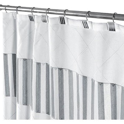Elegant Quilted Mirror Resin Shower Curtain Hooks Set