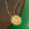 Ross-Simons 2.00 Carat Citrine and .10 ct. t.w. Diamond Sun Pendant Necklace in 18kt Gold Over Sterling - 3 of 4