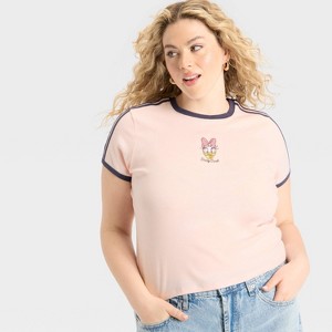 Women's Daisy Duck Short Sleeve Graphic Baby T-Shirt - Light Pink - 1 of 3