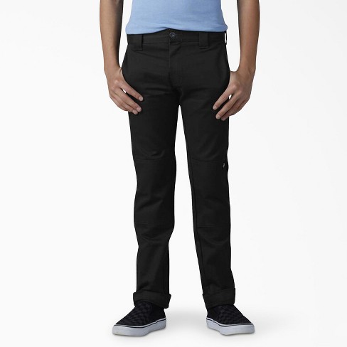 Dickies slim straight double knee trousers in black