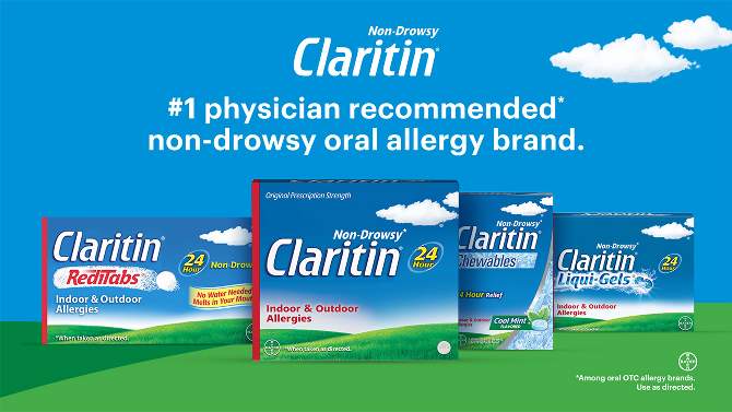 Claritin Allergy Relief 24 Hour Non-Drowsy Loratadine RediTab Dissolving Tablets, 2 of 9, play video