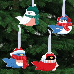Big Dot of Happiness Winter Birds Ornament Set, Winter Holiday Party Decorations, Christmas Cardinal, Blue Jay Christmas Tree Ornaments - Set of 12 - 1 of 4