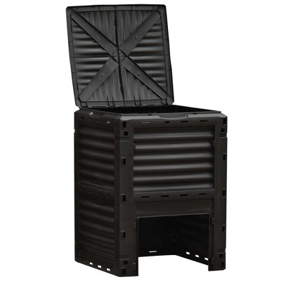 80 Gallon Black and Yellow Outdoor Compost Bin