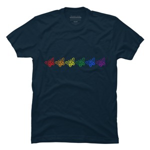 Adult Design By Humans Butterflies Rainbow Pride By ChariArtist T-Shirt - 1 of 2
